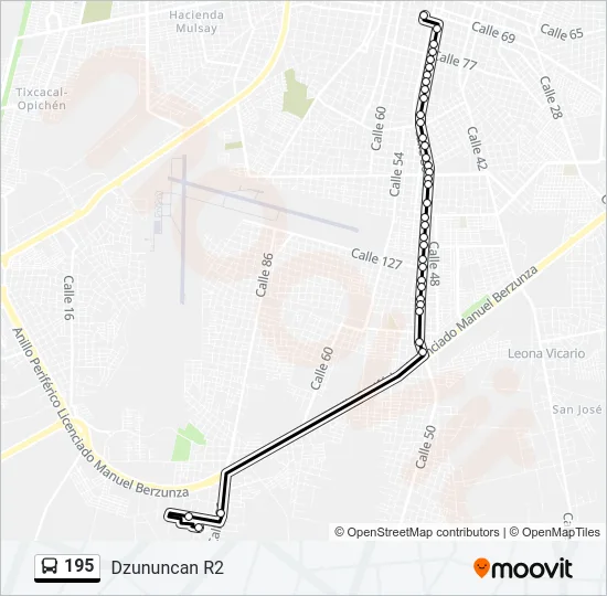 195 Bus Line Map