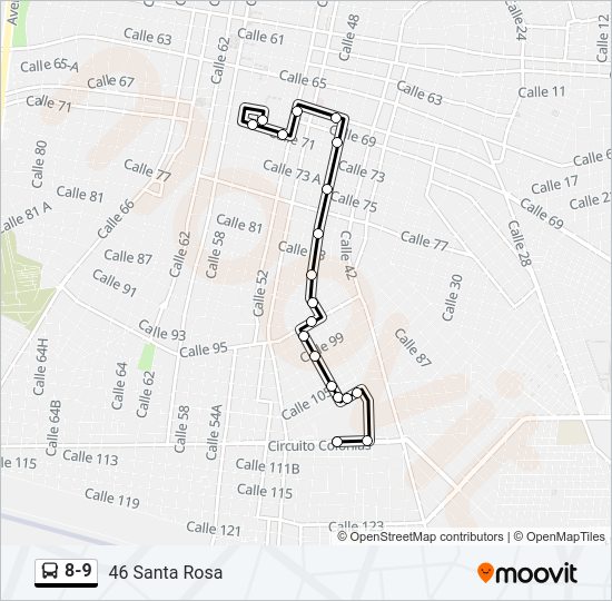 8-9 Bus Line Map