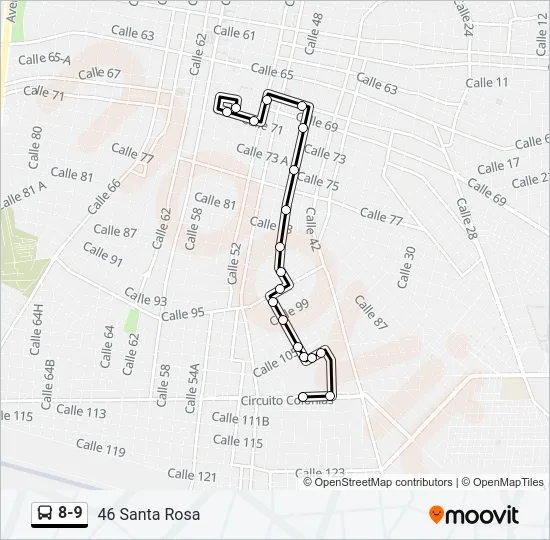 8-9 Bus Line Map