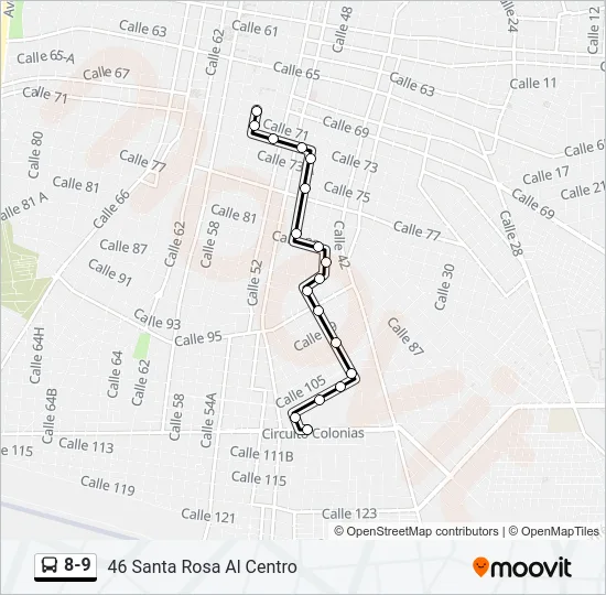 8-9 Bus Line Map