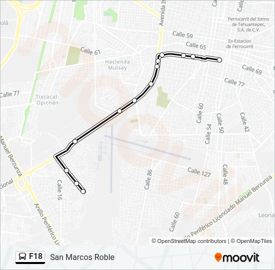 F18 Bus Line Map