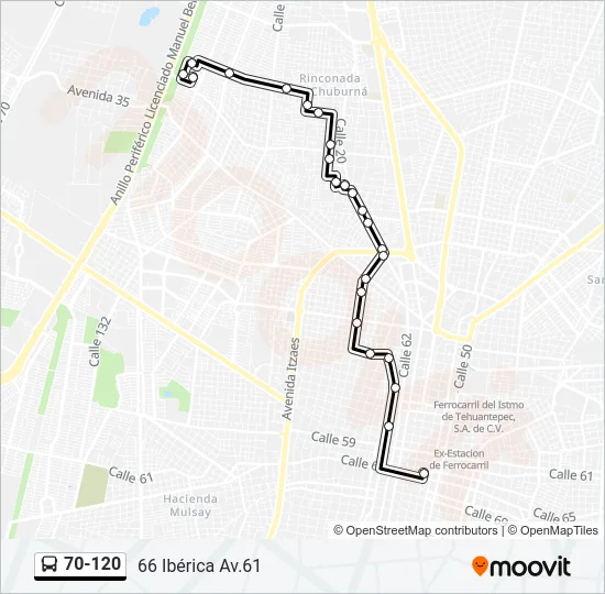 70-120 Bus Line Map