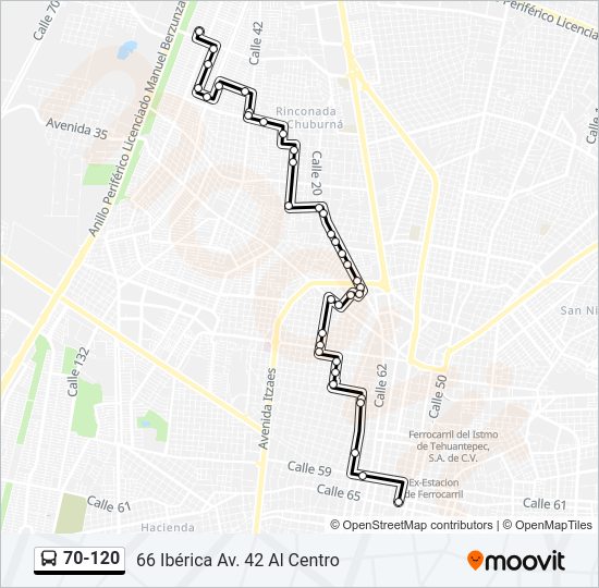 70-120 Bus Line Map