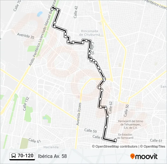 70-120 Bus Line Map