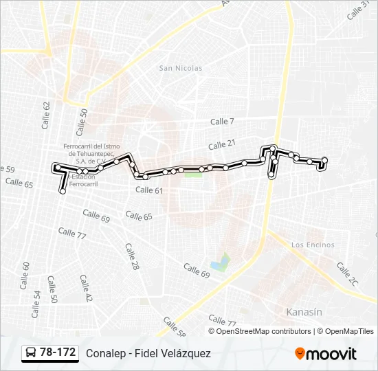 78-172 Bus Line Map