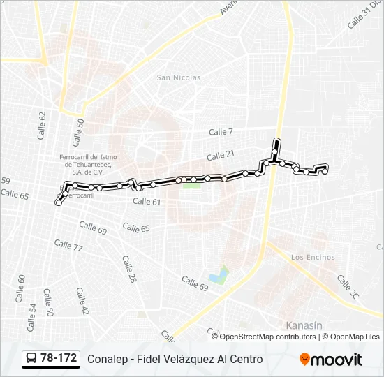 78-172 Bus Line Map