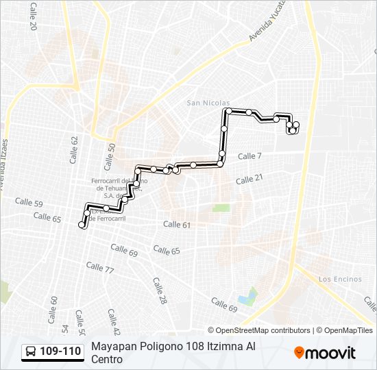 109-110 bus Line Map