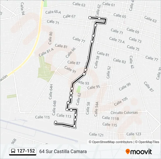 127-152 Bus Line Map