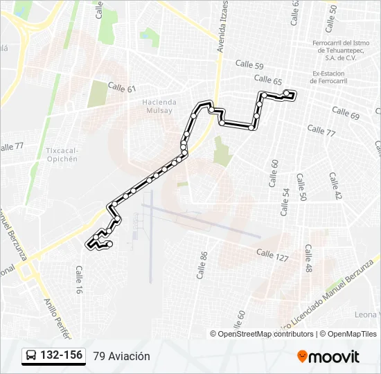132-156 Bus Line Map