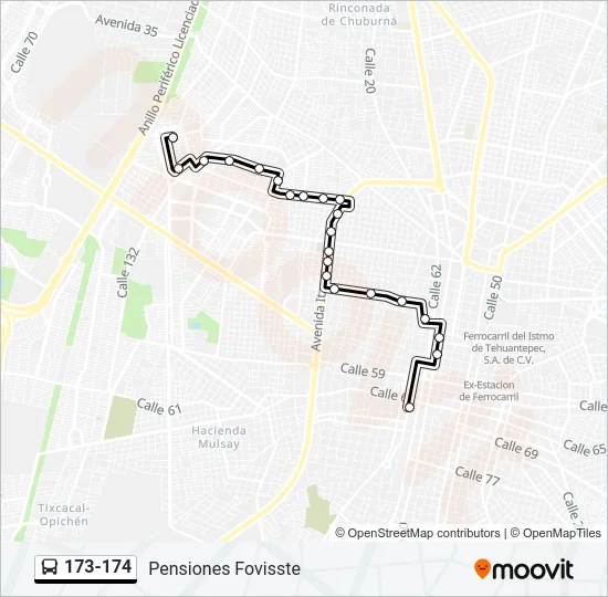 173-174 Bus Line Map