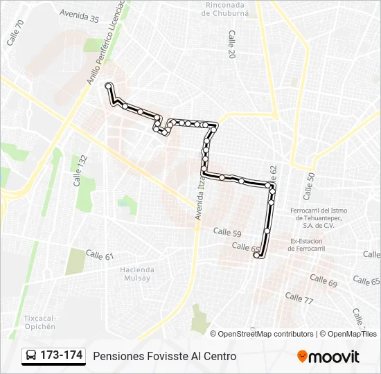 173-174 Bus Line Map