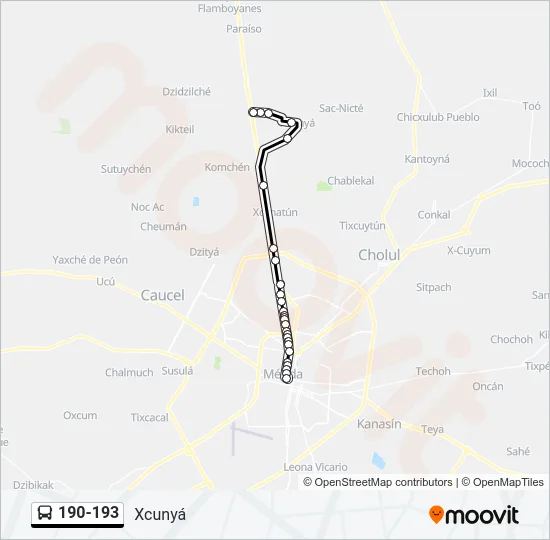 190-193 Bus Line Map