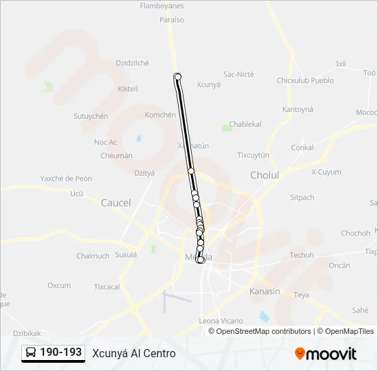 190-193 Bus Line Map