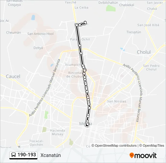190-193 Bus Line Map