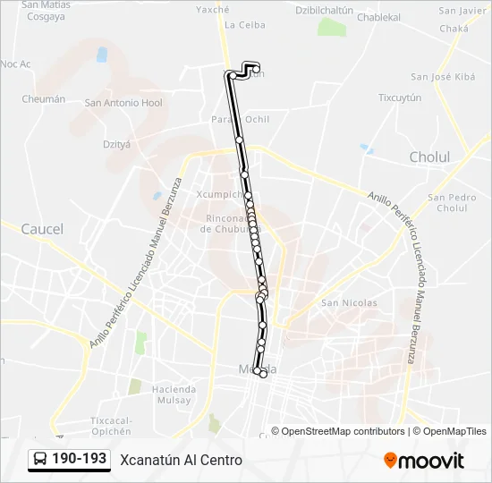 190-193 Bus Line Map