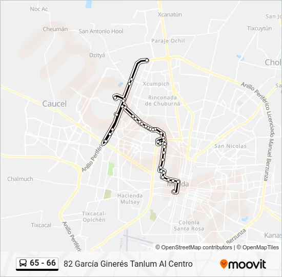 65 - 66 Bus Line Map