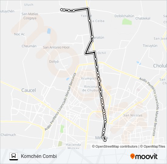 Mapa de 191-192-194 de autobús