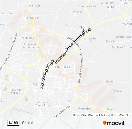 68 Bus Line Map