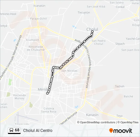 68 Bus Line Map