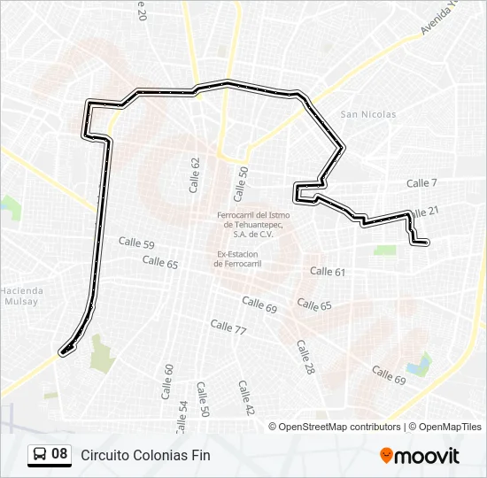 Mapa de 08 de autobús