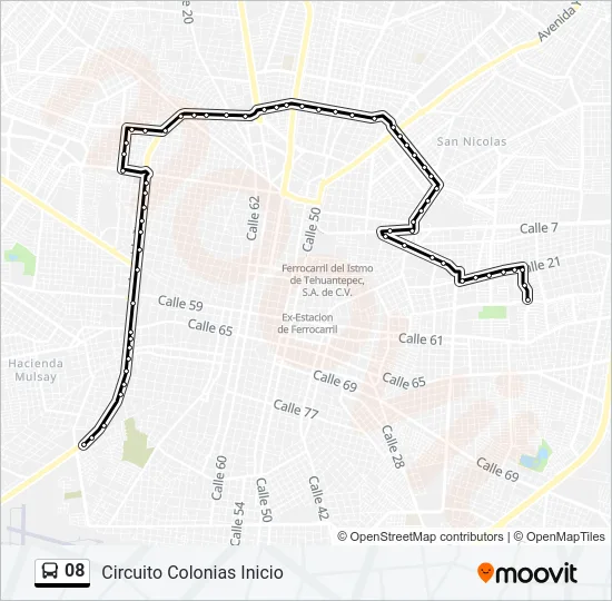 Mapa de 08 de autobús
