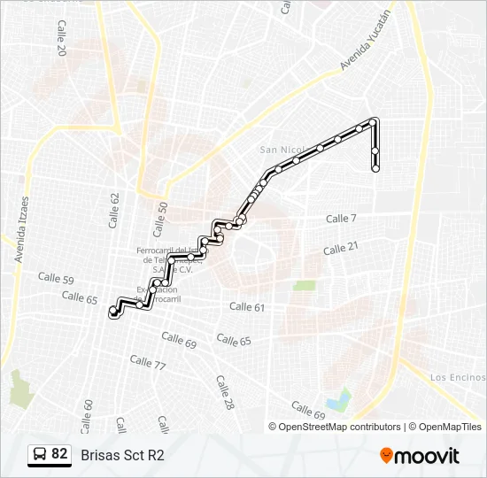 Mapa de 82 de autobús