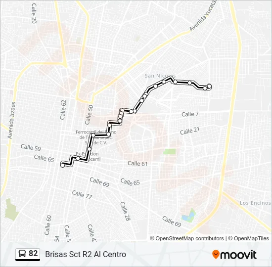 Mapa de 82 de autobús