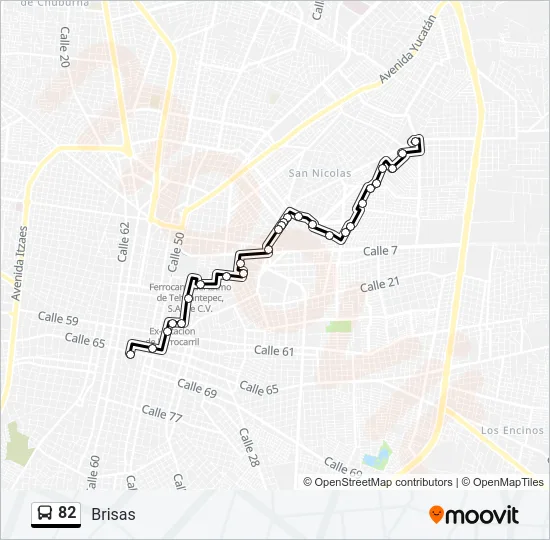 Mapa de 82 de autobús