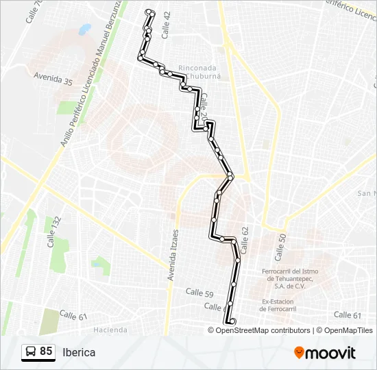 85 Bus Line Map