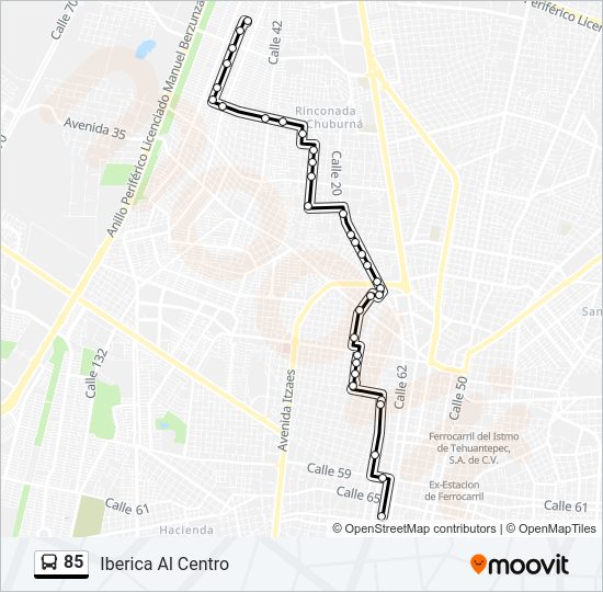 85 Bus Line Map
