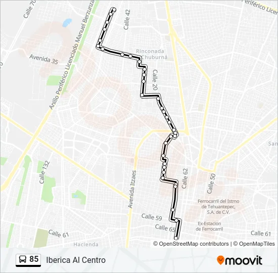 85 Bus Line Map