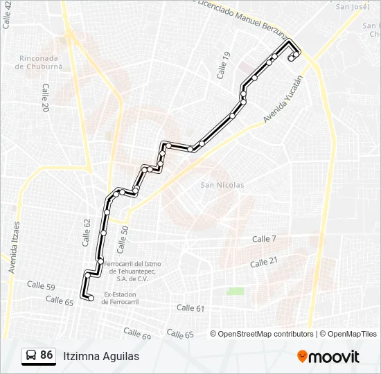 86 Bus Line Map