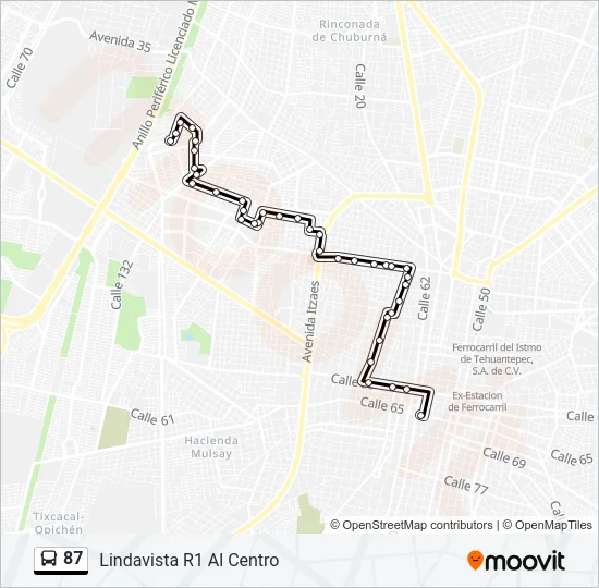 87 Bus Line Map
