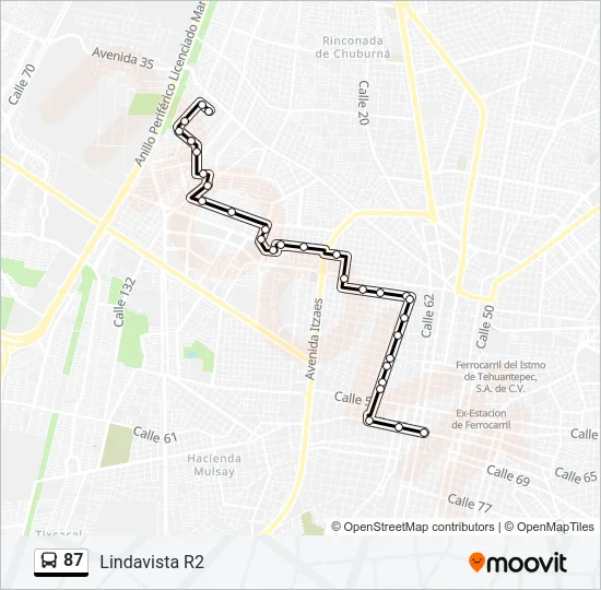 87 Bus Line Map
