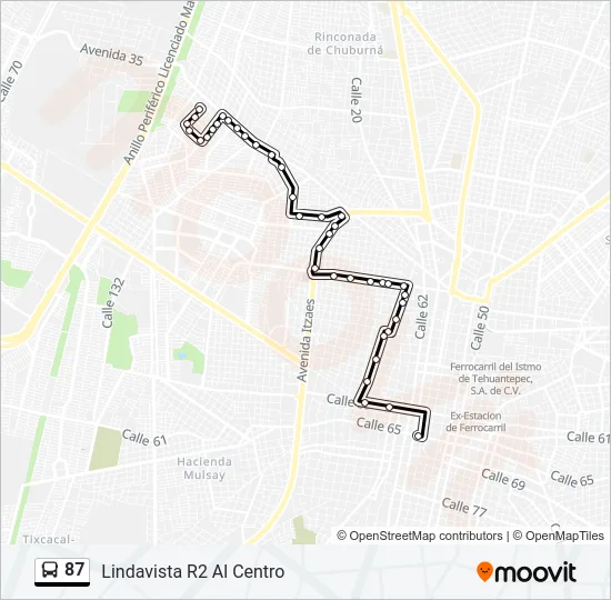 87 Bus Line Map