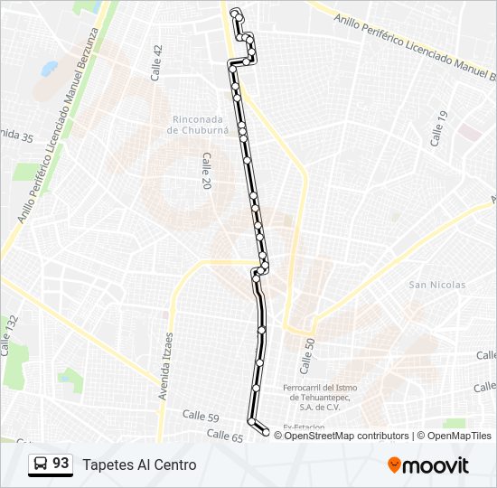 93 Bus Line Map