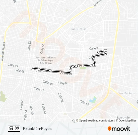 89 Bus Line Map