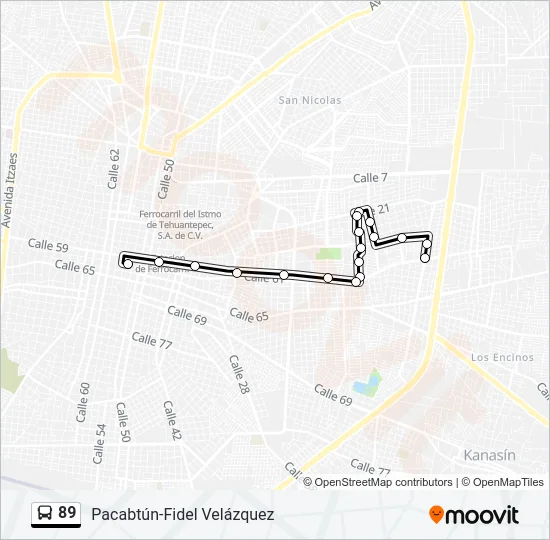 89 Bus Line Map