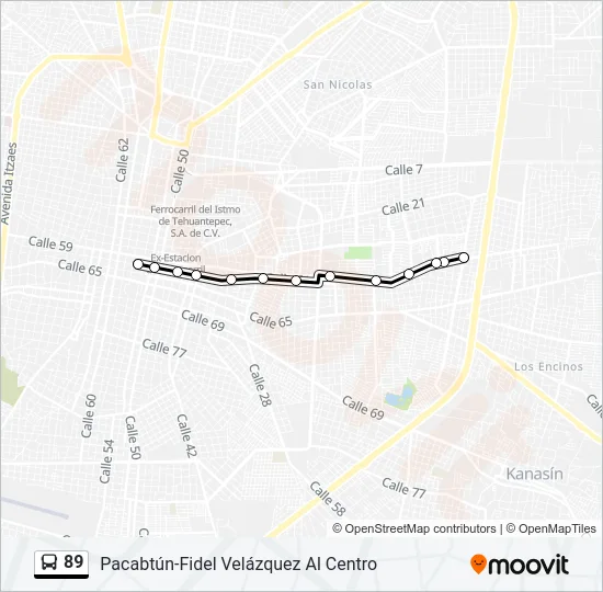 89 Bus Line Map