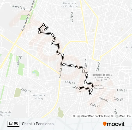 90 Bus Line Map