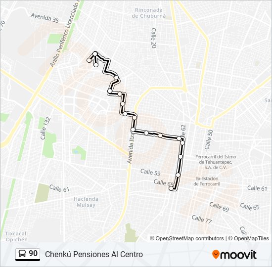 90 bus Line Map