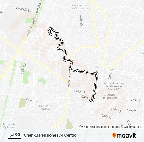 90 Bus Line Map