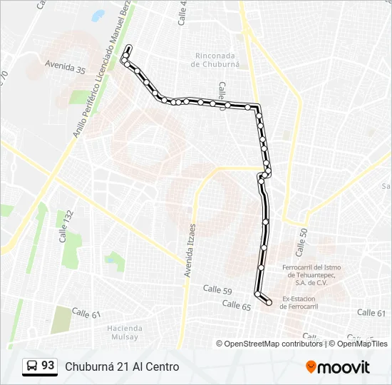 93 Bus Line Map