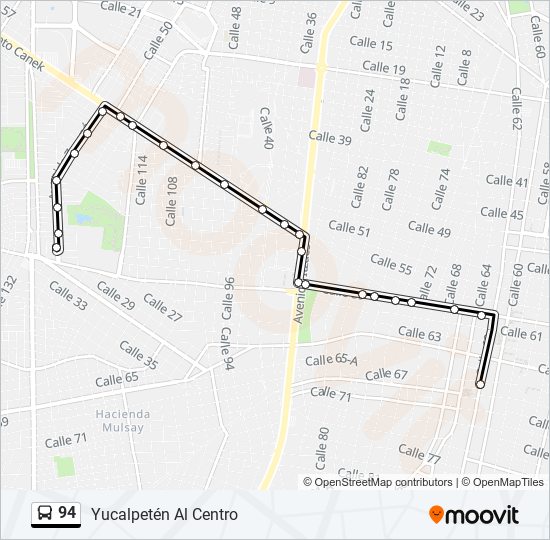 Mapa de 94 de autobús