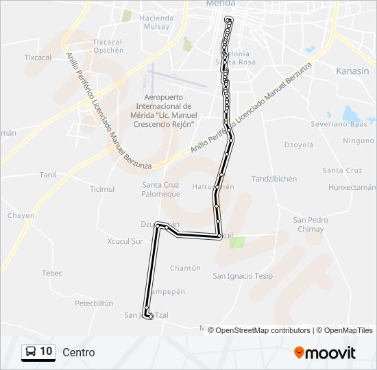 Mapa de 10 de autobús