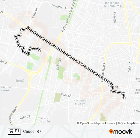 Mapa de F1 de autobús