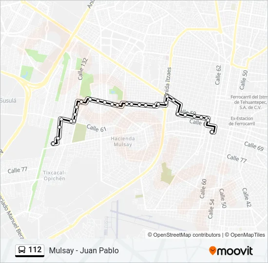 Mapa de 112 de autobús