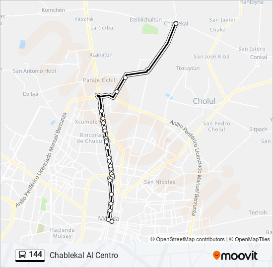 Mapa de 144 de autobús