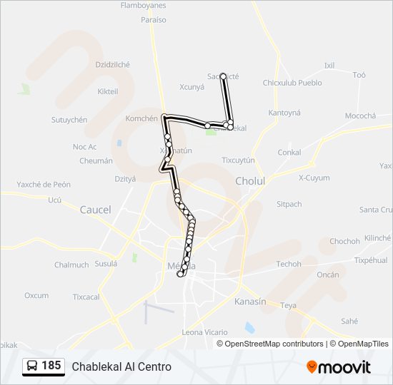 185 Bus Line Map