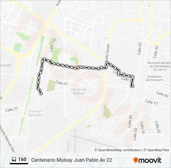 160 Bus Line Map